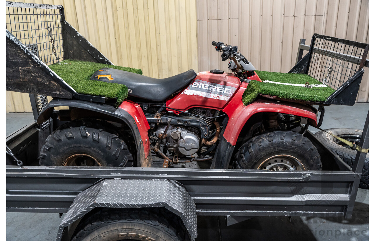 Honda Big Red Quad Bike and 1980 Trailer with Ramps