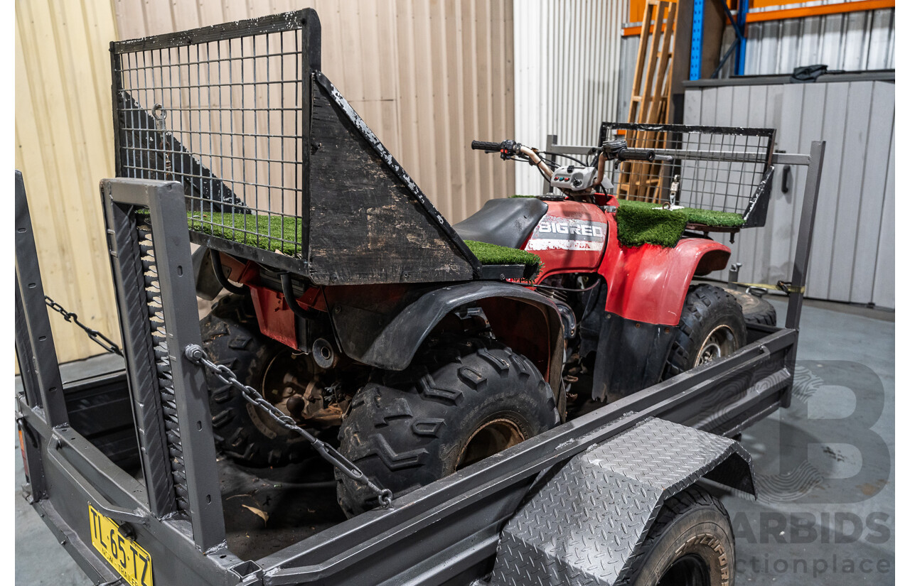 Honda Big Red Quad Bike and 1980 Trailer with Ramps