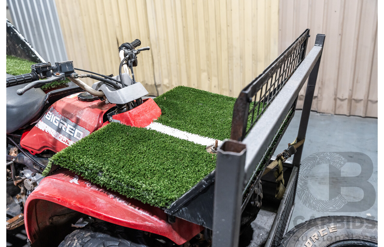 Honda Big Red Quad Bike and 1980 Trailer with Ramps