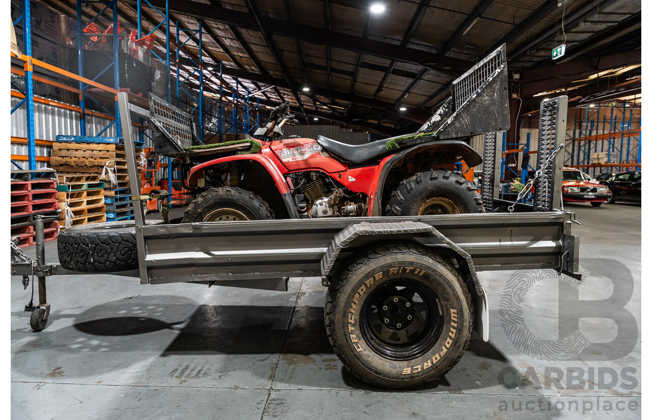 Honda Big Red Quad Bike and 1980 Trailer with Ramps