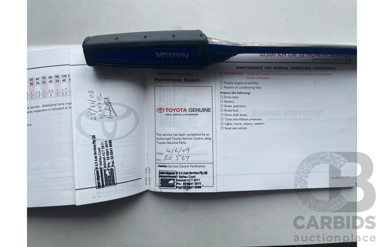 09/2007 Toyota Tarago GLX FWD ACR50R 4D Wagon Silver Or Chrome 2.4L