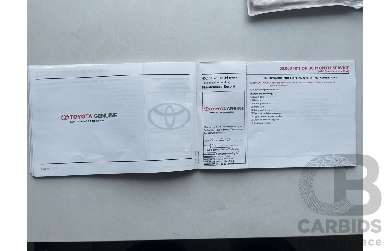 09/2007 Toyota Tarago GLX FWD ACR50R 4D Wagon Silver Or Chrome 2.4L