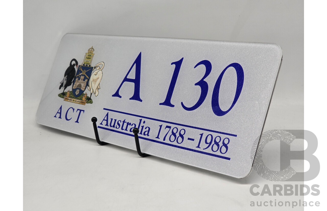 ACT Bicentennial Number Plate - A130