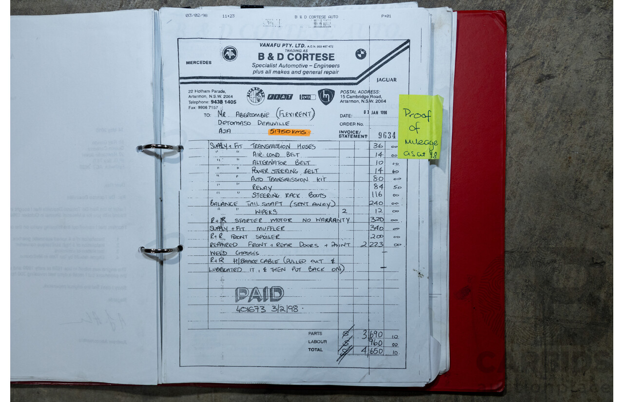 07/1985 De Tomaso Deauville Series 2 4d Sedan Red V8 5.8L