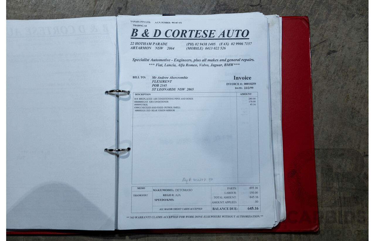 07/1985 De Tomaso Deauville Series 2 4d Sedan Red V8 5.8L