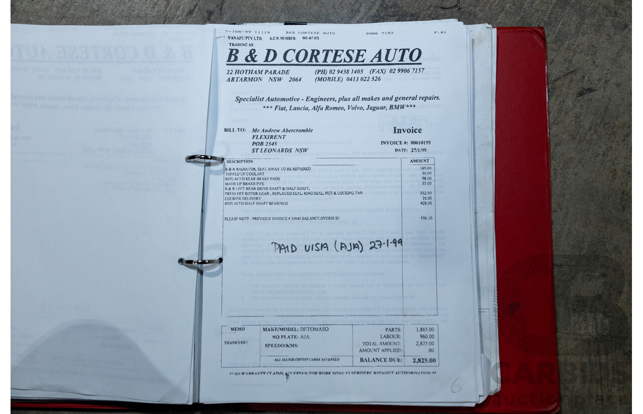 07/1985 De Tomaso Deauville Series 2 4d Sedan Red V8 5.8L