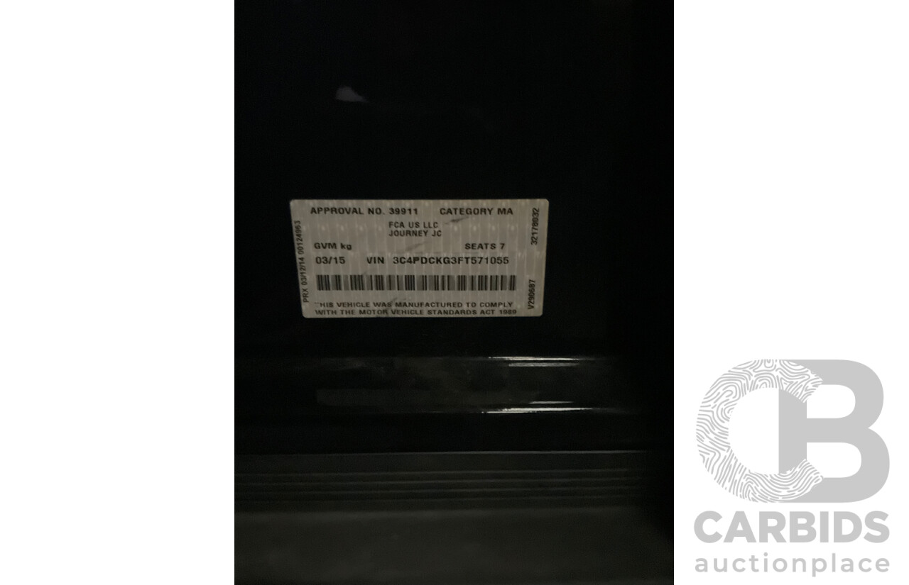 3/2015 Dodge Journey R/T JC MY15 4d Wagon Metallic Black V6 3.6L - 7 Seater