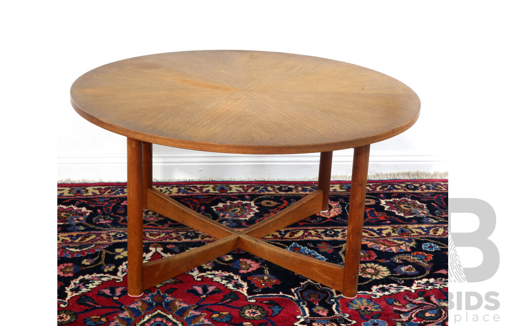 Parker Teak Coffee Table with Sectional Veneered Top