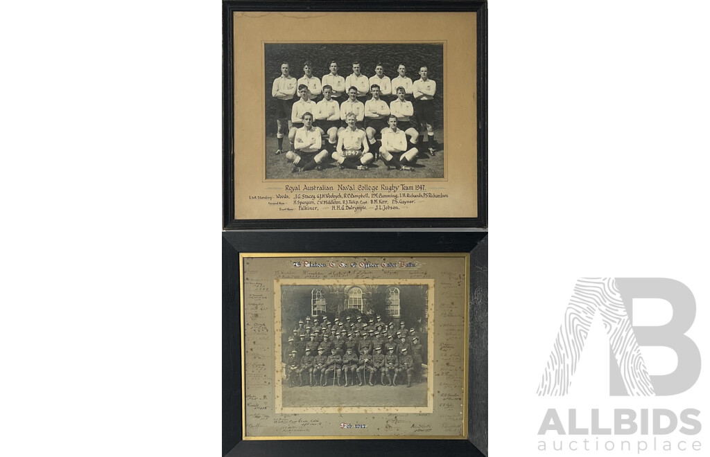 Two Framed Antique Photographs, 7th Platoon C Co. 6th Officer Cadet Battalion 1917 (2)