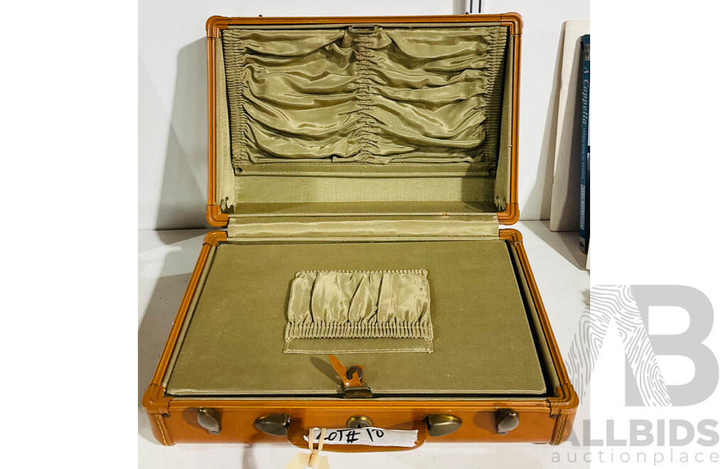 Vintage Samsonite Small Luggage Case with Fabric Inserts