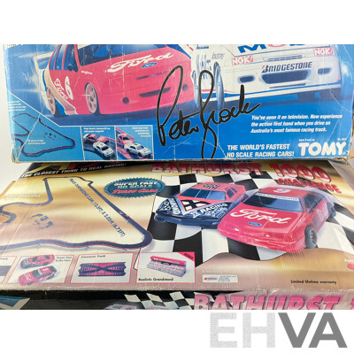 Three Vintage Tomy AFX Slot Car Sets Including Bathurst 1000 Challenge, Peter Brocks Bathurst 1000 and Super Giant Raceway