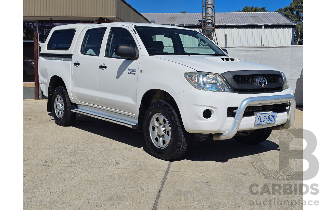6/2009 Toyota Hilux SR (4x4) KUN26R 09 UPGRADE Dual Cab P/Up White 3.0L