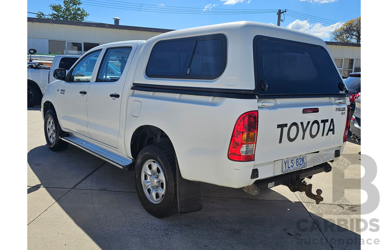 6/2009 Toyota Hilux SR (4x4) KUN26R 09 UPGRADE Dual Cab P/Up White 3.0L