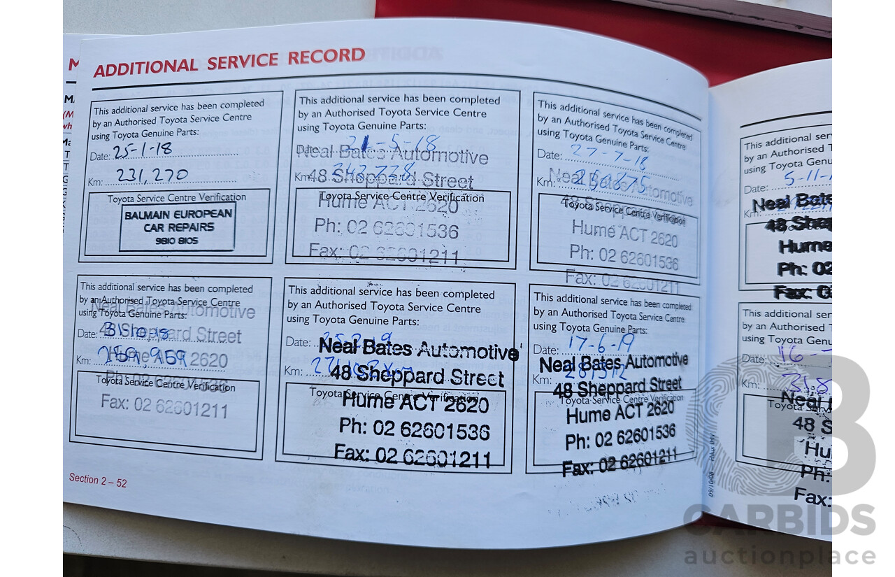 6/2009 Toyota Hilux SR (4x4) KUN26R 09 UPGRADE Dual Cab P/Up White 3.0L