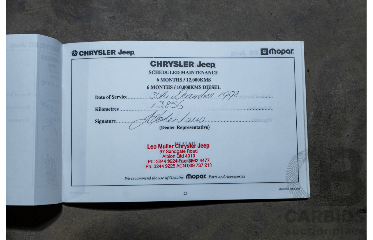 5/1998 Jeep Cherokee Sport (4x4) XJ 4d Wagon Red 4.0L