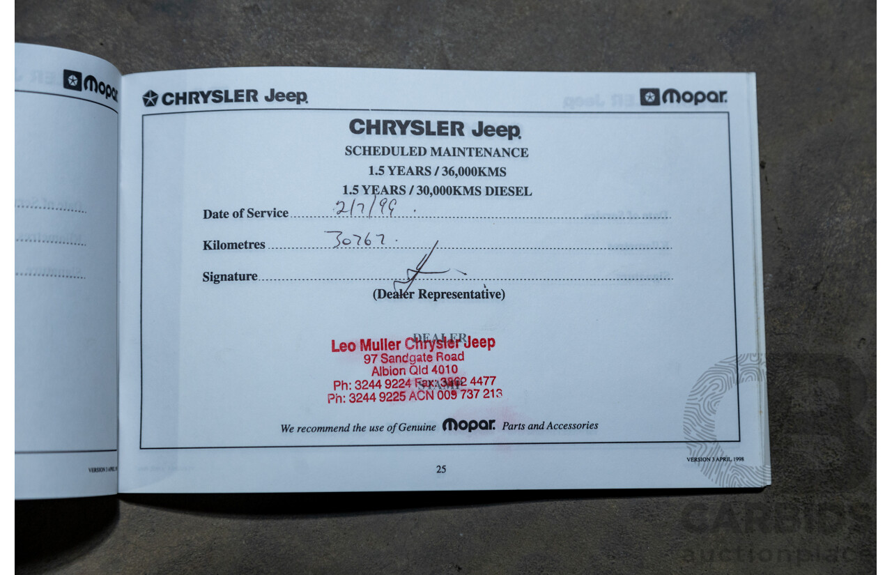 5/1998 Jeep Cherokee Sport (4x4) XJ 4d Wagon Red 4.0L