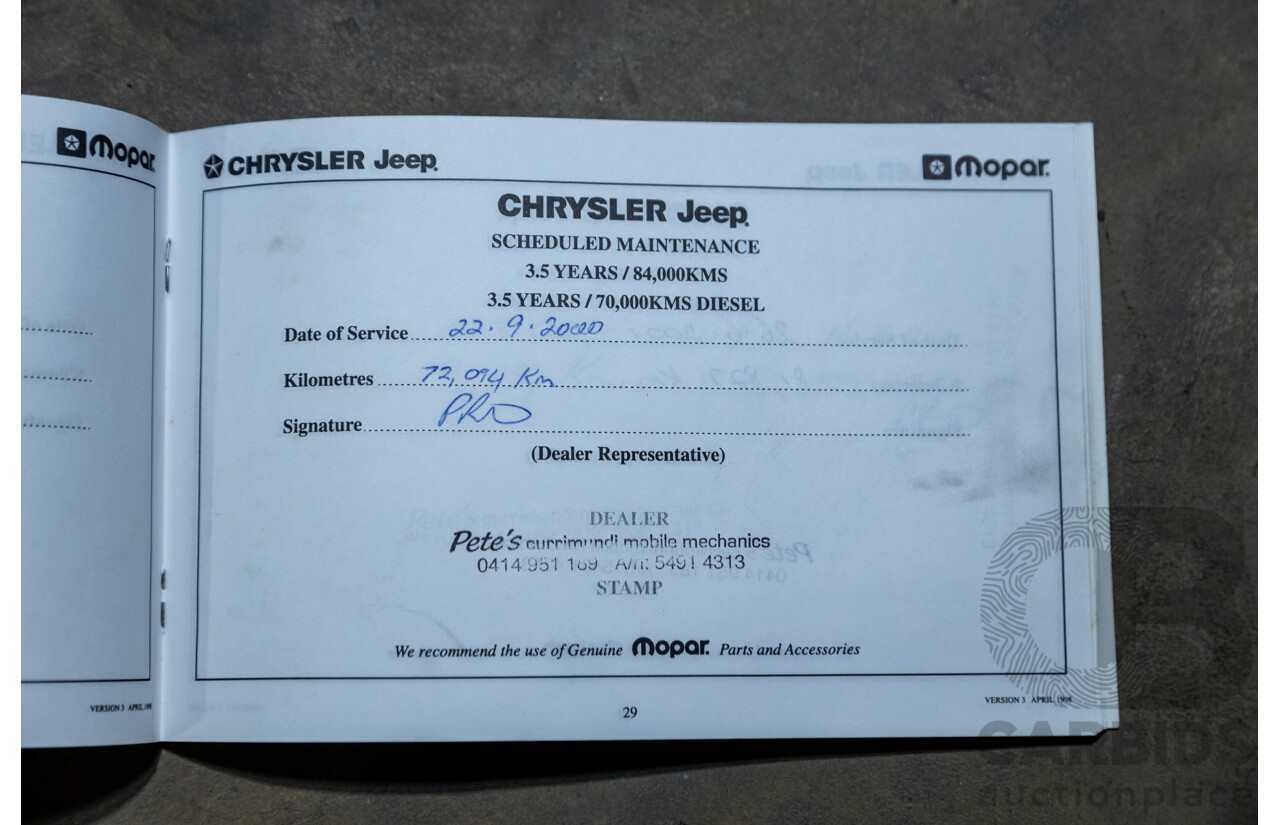 5/1998 Jeep Cherokee Sport (4x4) XJ 4d Wagon Red 4.0L