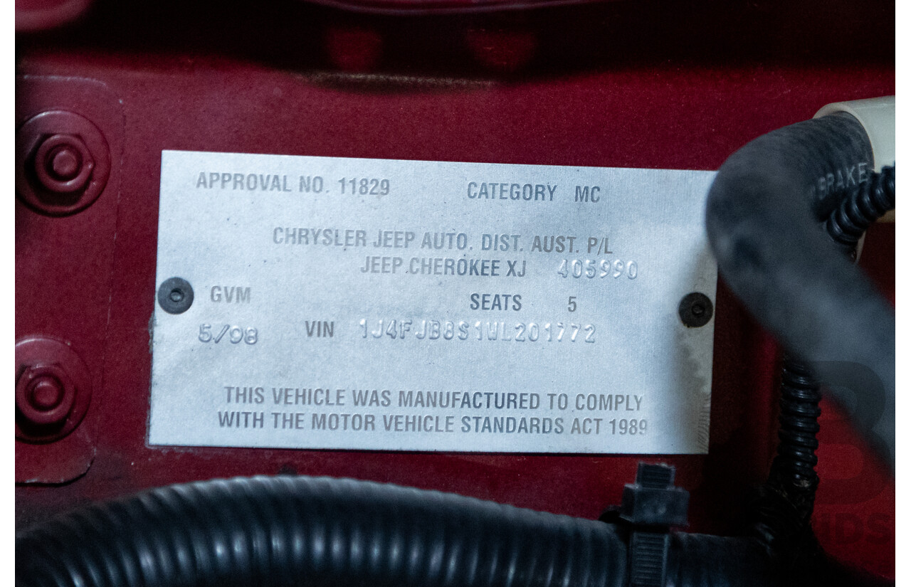 5/1998 Jeep Cherokee Sport (4x4) XJ 4d Wagon Red 4.0L