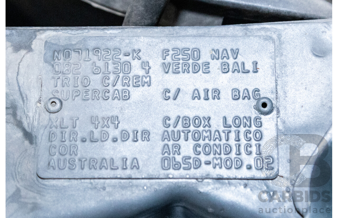 5/2002 Ford F250 XLT (4x4) RM Super Cab P/Up Eucalypt Green Turbo Diesel V8 7.3L