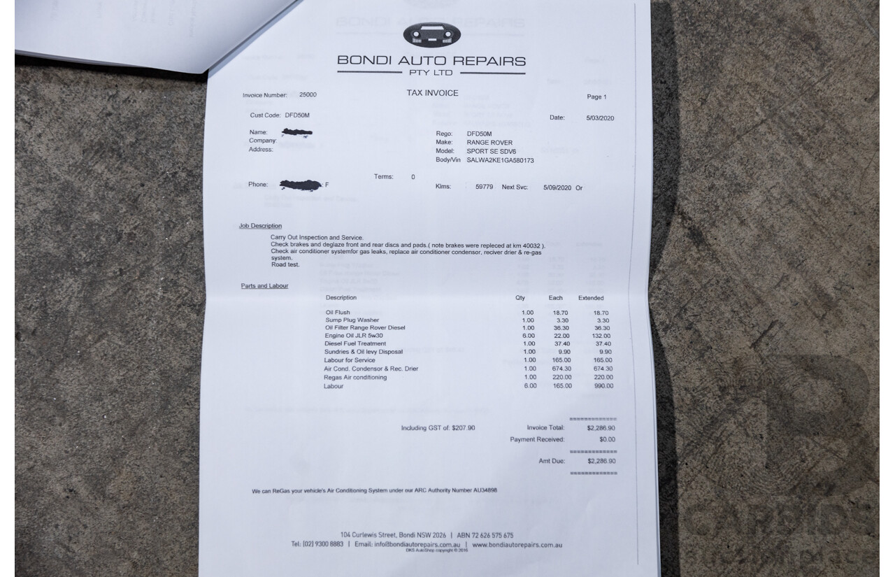 4/2016 Range Rover Range Rover Sport SDV6 SE LW MY16 (AWD) 4d Wagon Zanzibar Sunstone Copper Metallic Twin Turbo Diesel V6 3.0L