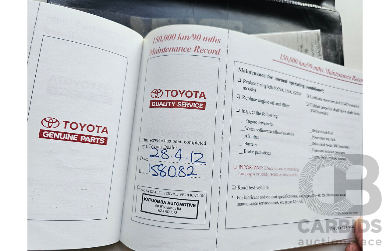 12/2003 Toyota Hilux  RZN149R C/Chas White 2.7L