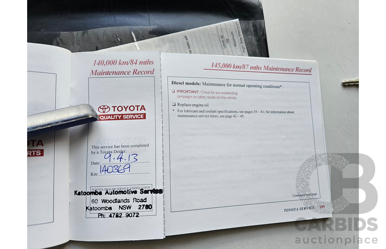 12/2003 Toyota Hilux  RZN149R C/Chas White 2.7L