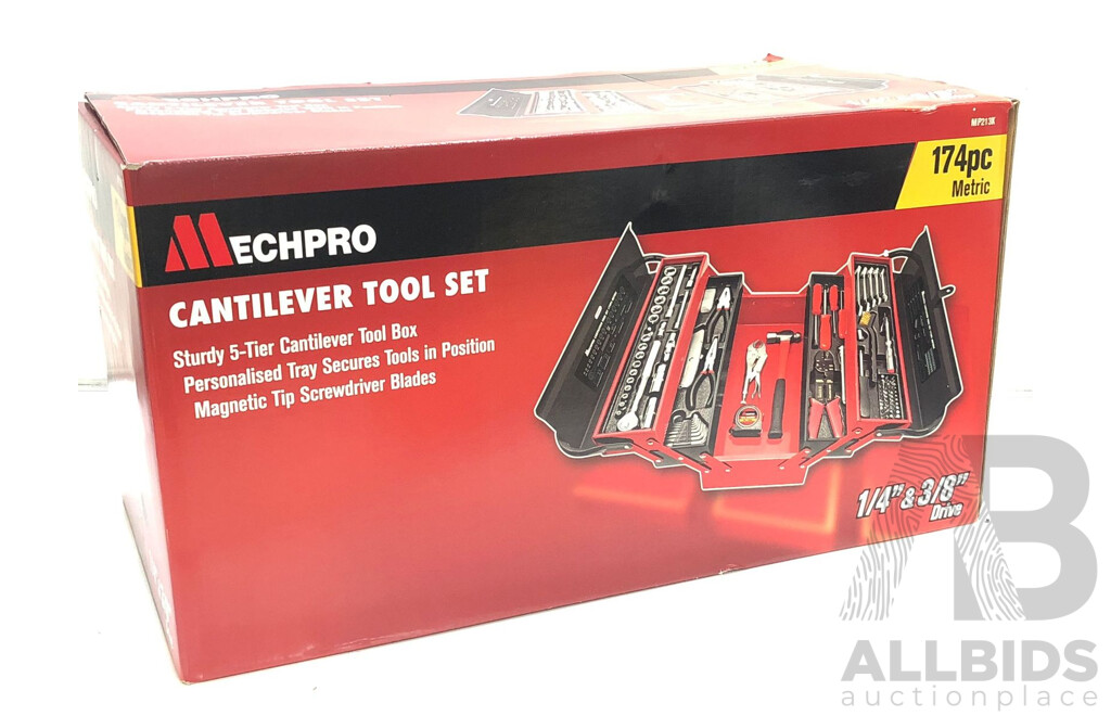 Mechpro 174 Piece Cantilver Metric Tool Set - Brand New