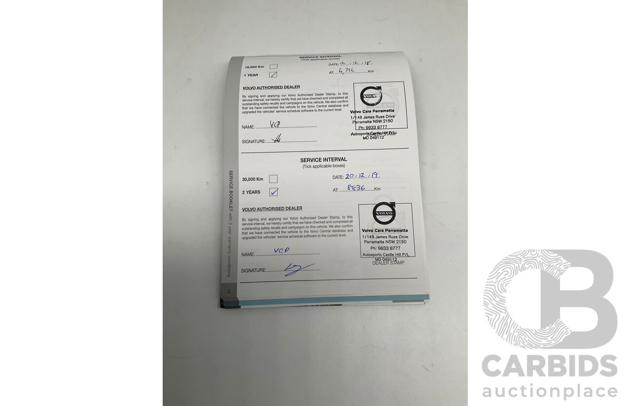 9/2017 Volvo V40 T3 Kinetic M MY16 5d Hatchback Metallic Grey Turbo 1.5L