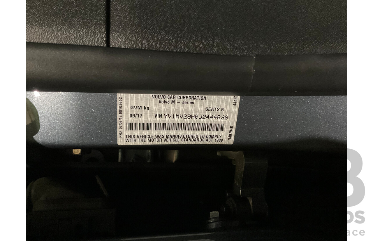 9/2017 Volvo V40 T3 Kinetic M MY16 5d Hatchback Metallic Grey Turbo 1.5L