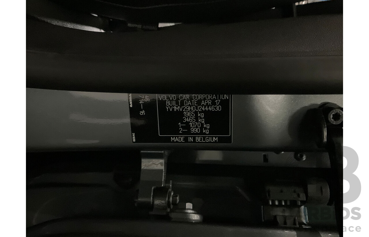 9/2017 Volvo V40 T3 Kinetic M MY16 5d Hatchback Metallic Grey Turbo 1.5L