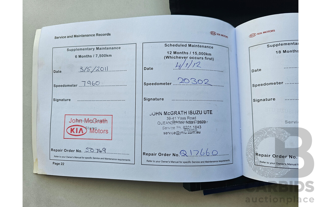 11/2010 Kia Cerato SLi TD MY11 5d Hatchback Silver  2.0L