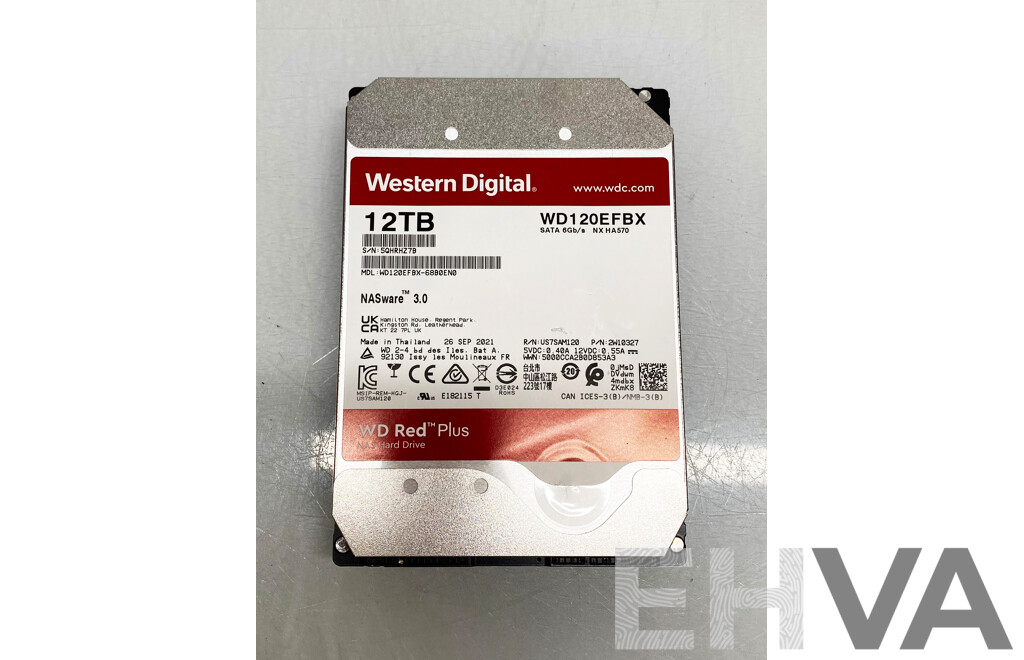Western Digital (2W10327) WD Red Plus 12TB SATA 6Gbps 3.5-Inch Hard Drive