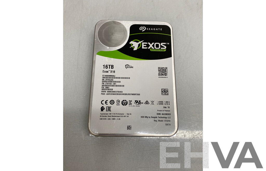Seagate (ST16000NM000J) Exos X18 16TB SATA 6Gbps 3.5-Inch Hard Drive