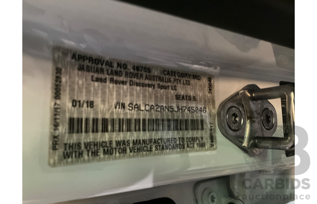 1/2018 Land Rover Discovery Sport TD4 HSE (AWD) MY18 4d Wagon Fuji White Turbo Diesel 2L