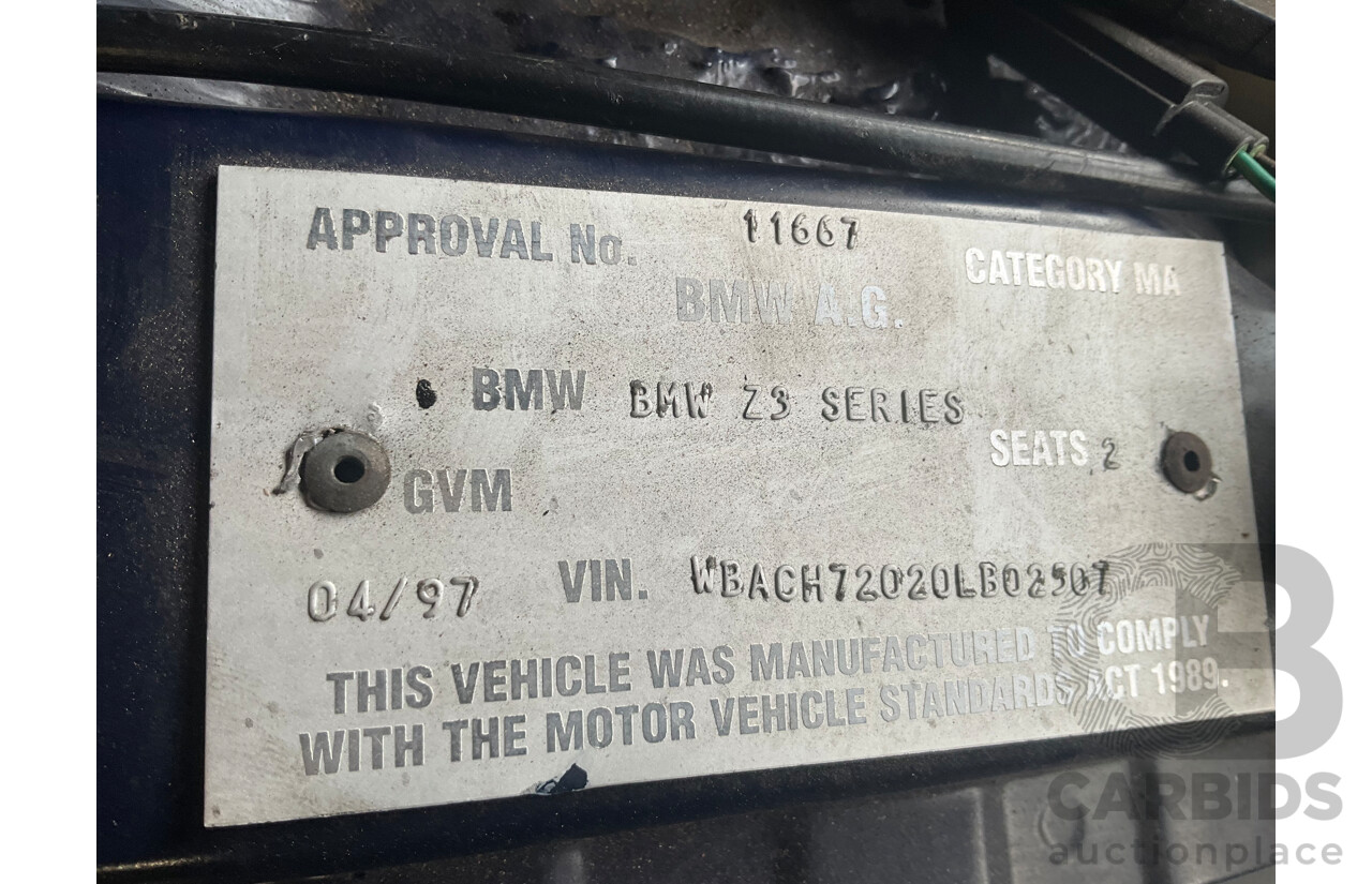 4/1997 BMW Z3 E36-7 2d Roadster Montreal Blue Metallic 1.9L