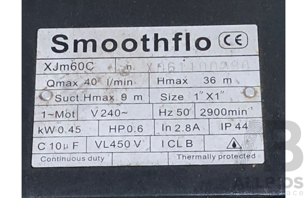Smoothflo Smoothflo Electric Water Pump - Lot 1550048 | ALLBIDS