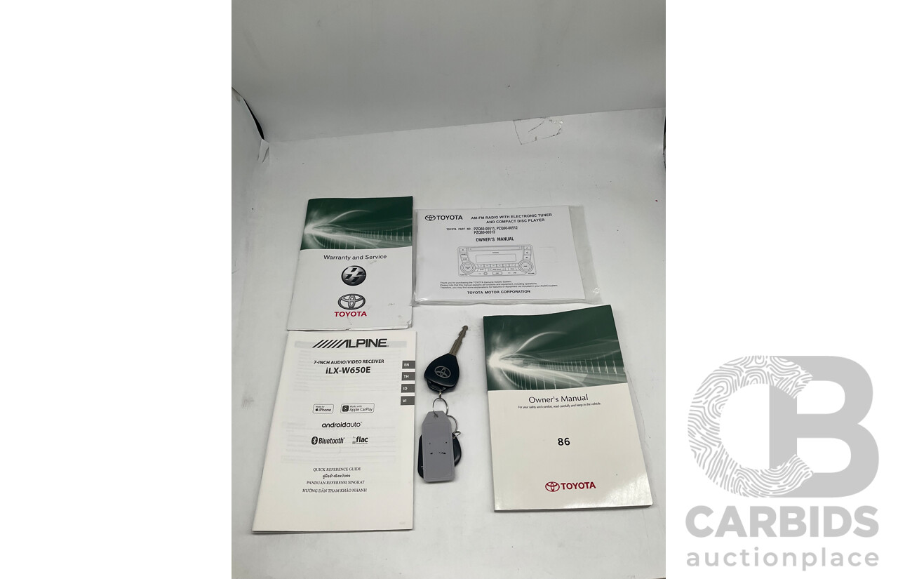 7/2012 Toyota 86 GT ZN6 2d Coupe Metallic Silver 2.0L