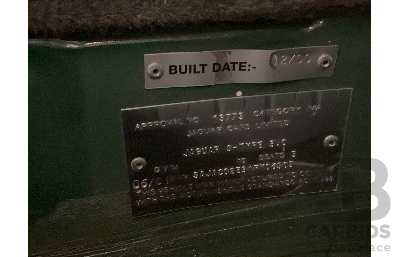 06/2001 Jaguar S Type V6 MY01 4d Sedan Green V6 3.0L