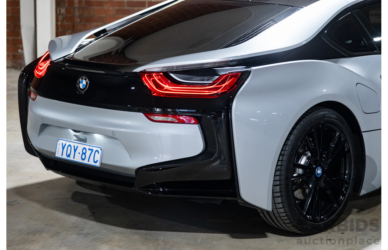 7/2016 BMW i8 Hybrid I12 (AWD) 2d Coupe Iconic Silver Metallic Turbo 1.5L