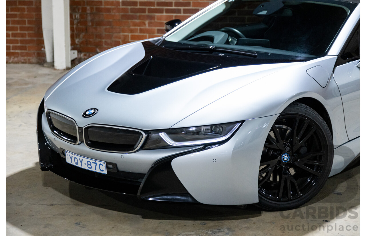 7/2016 BMW i8 Hybrid I12 (AWD) 2d Coupe Iconic Silver Metallic Turbo 1.5L