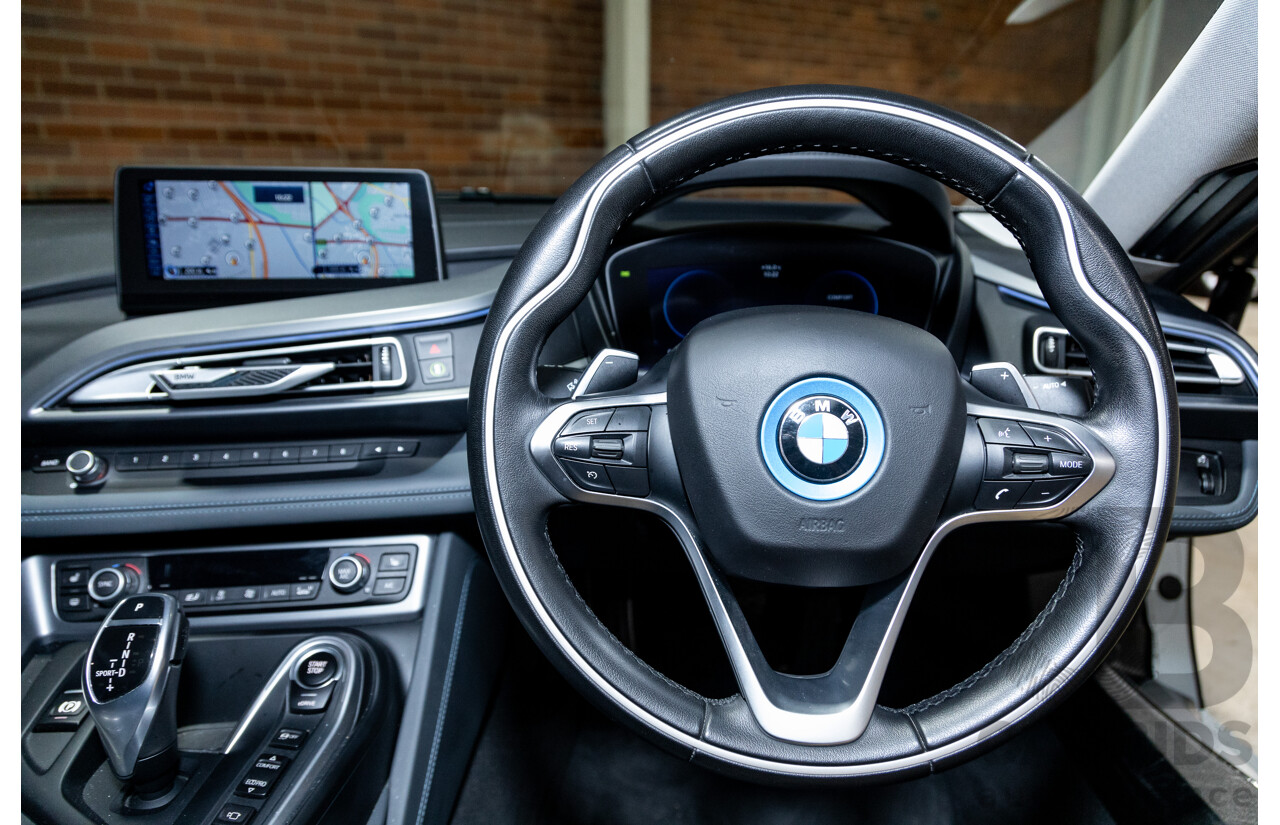 7/2016 BMW i8 Hybrid I12 (AWD) 2d Coupe Iconic Silver Metallic Turbo 1.5L