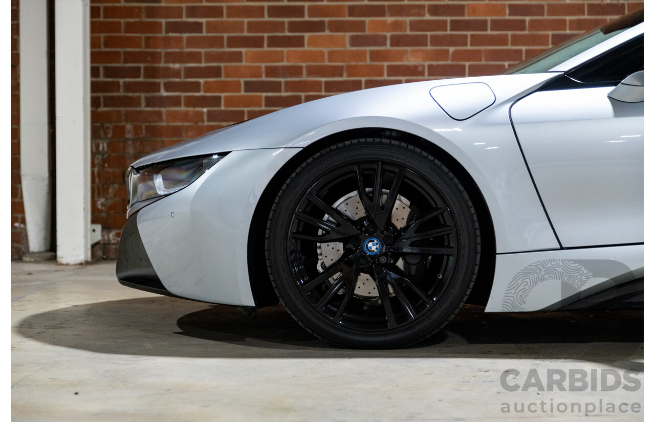 7/2016 BMW i8 Hybrid I12 (AWD) 2d Coupe Iconic Silver Metallic Turbo 1.5L