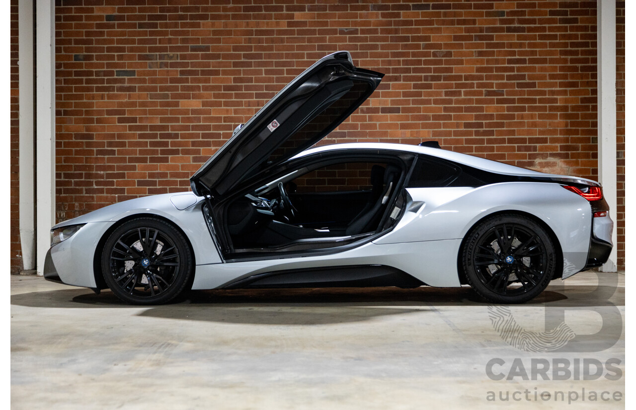 7/2016 BMW i8 Hybrid I12 (AWD) 2d Coupe Iconic Silver Metallic Turbo 1.5L