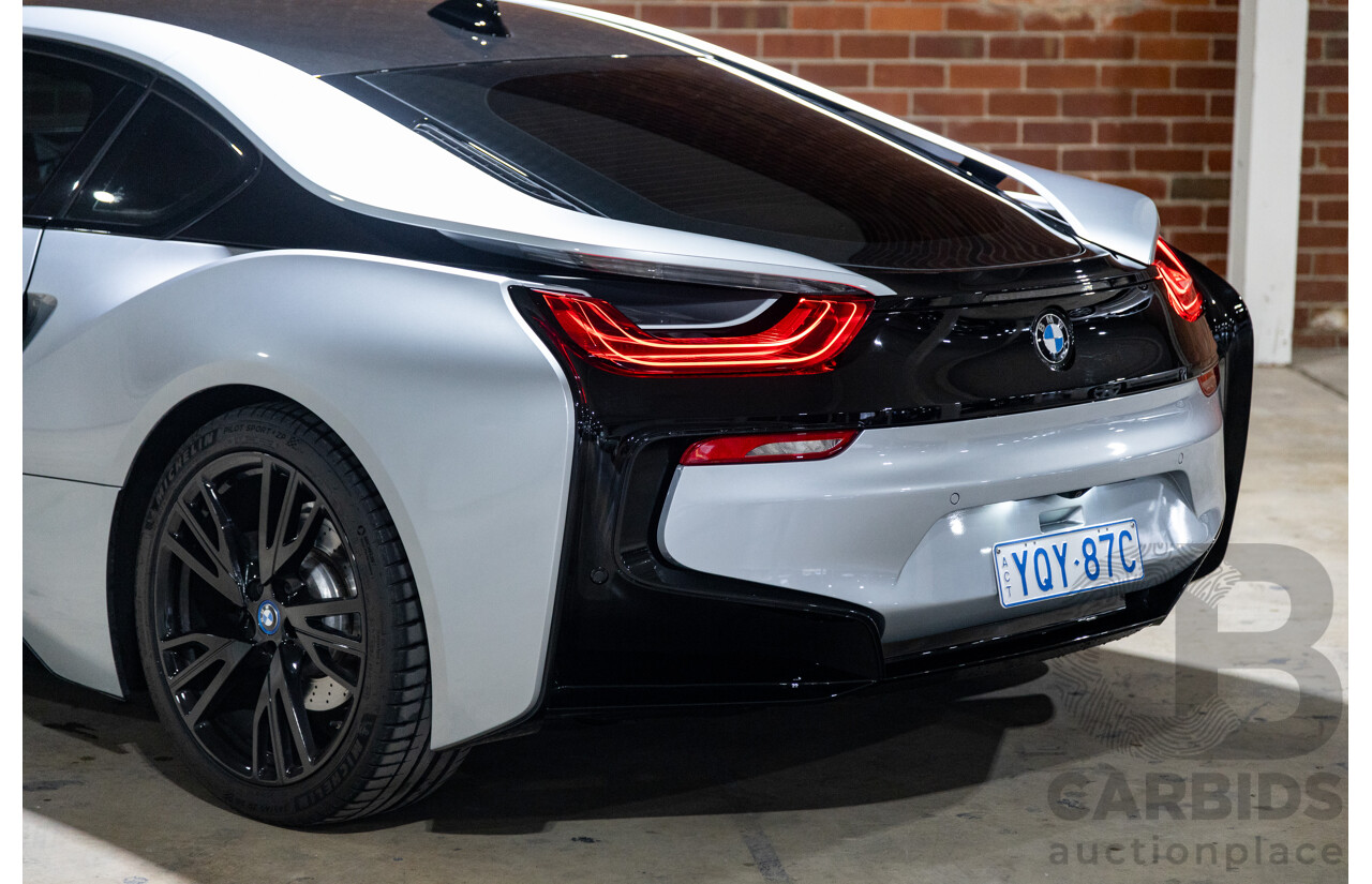 7/2016 BMW i8 Hybrid I12 (AWD) 2d Coupe Iconic Silver Metallic Turbo 1.5L