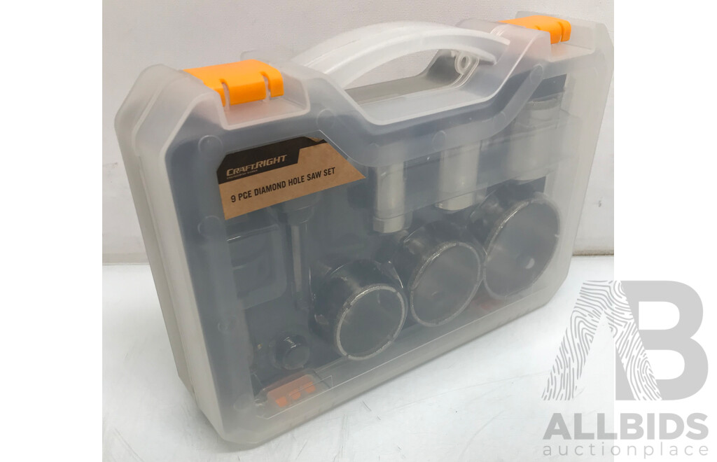 CraftRight 9 Piece Diamond Hole Saw Set