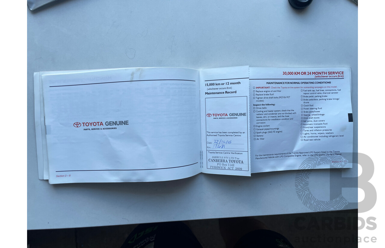 03/2005 Toyota Camry ATEVA FWD ACV36R UPGRADE 4D Sedan Fawn 2.4L