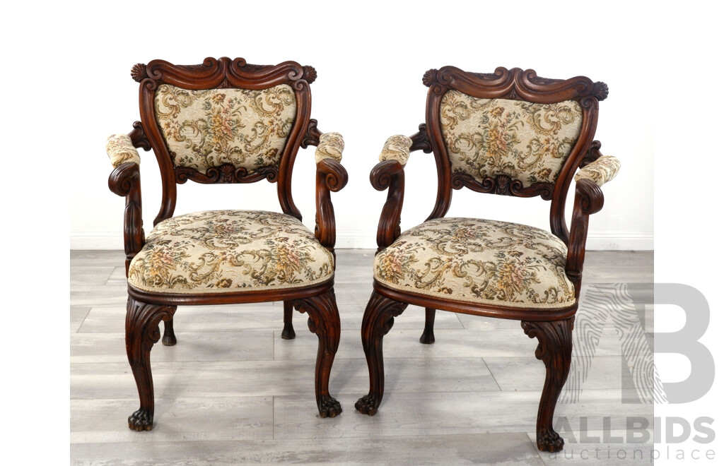 Pair of Antique Oak Carvers