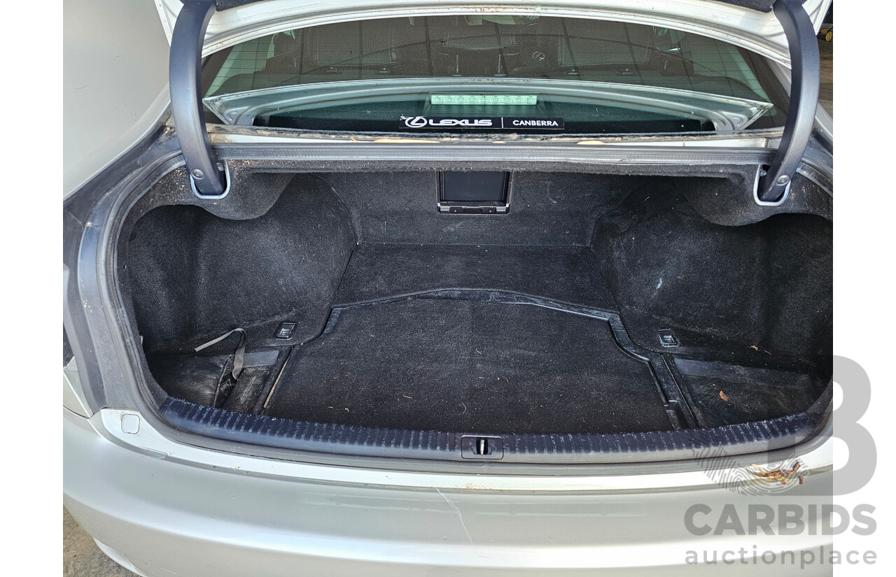 1/2009 Lexus Is250 Prestige GSE20R 08 UPGRADE 4d Sedan Silver Or Chrome 2.5L