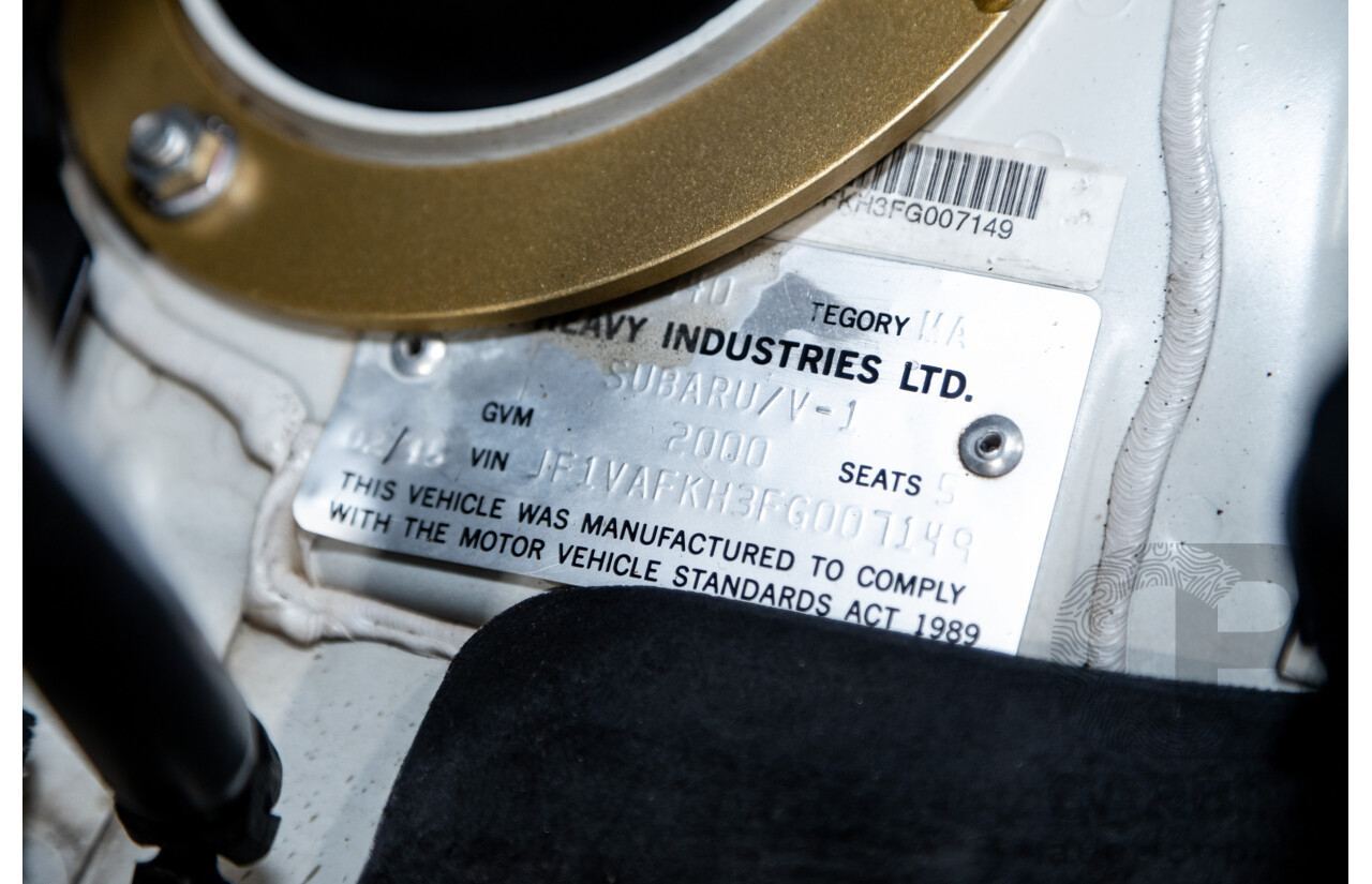 2/2015 Subaru WRX STI Premium (AWD) MY15 4d Sedan Pearl White Turbo 2.5L