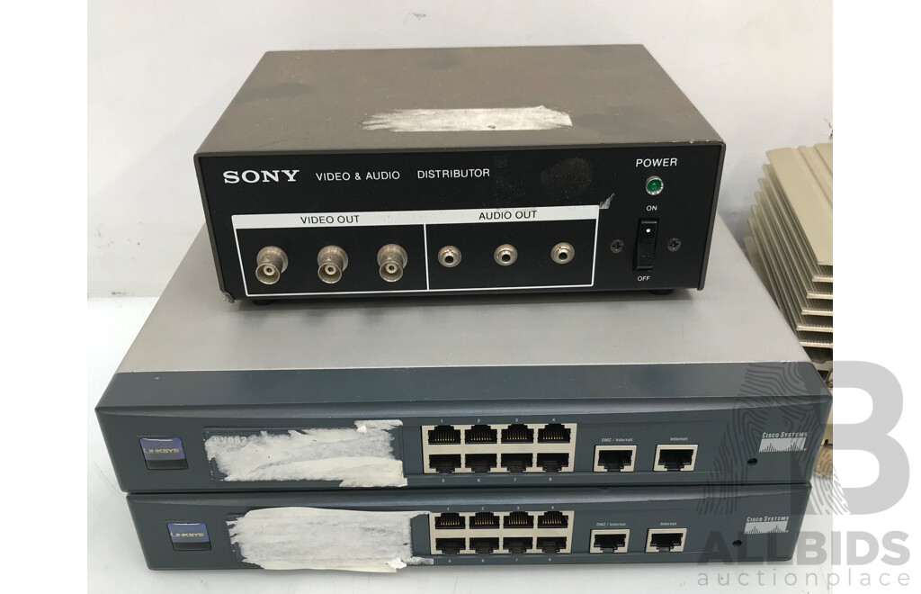 Linksys Routers, Pacific Broadband Optical Transmitters, Sony Distributor, and Colour Cameras